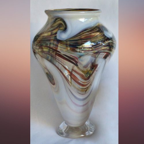DB-838 Vase, Earth Urn with Foot $295 at Hunter Wolff Gallery